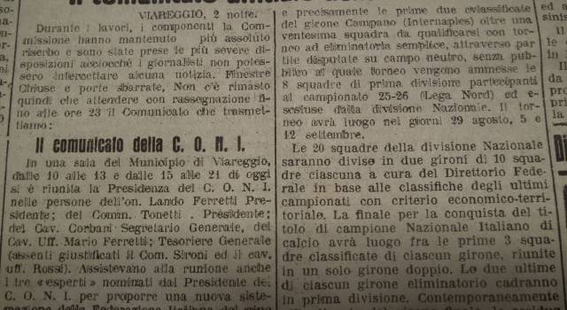 Accadde oggi: la Carta di Viareggio rivoluziona il calcio italiano