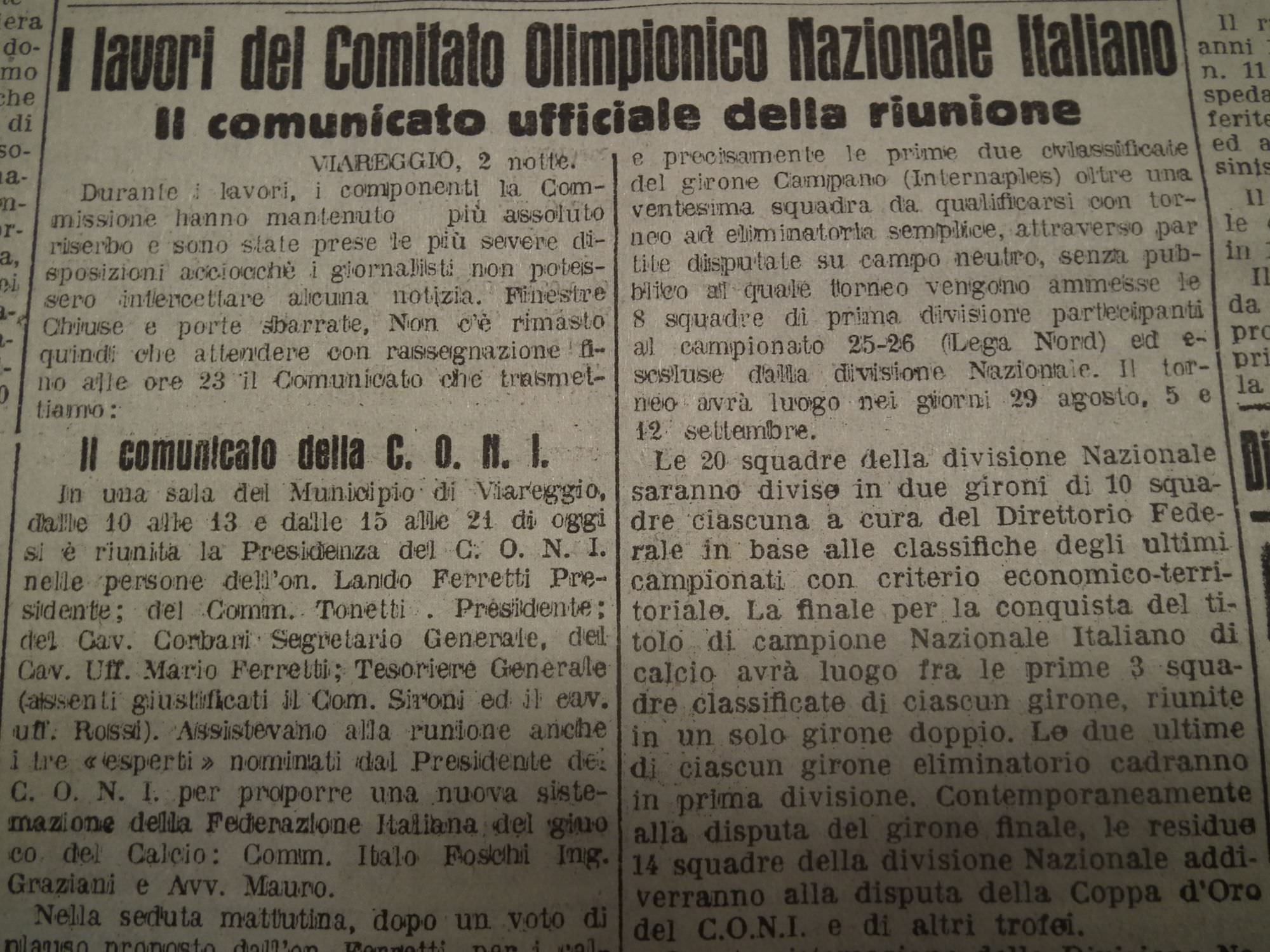 Accadde oggi: la Carta di Viareggio rivoluziona il calcio italiano