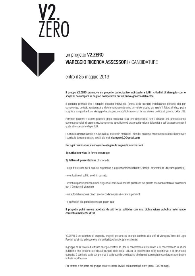 Il Gruppo Viareggio 20 Cerca I Possibili Assessori Per La