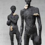 A. Demetz Senza titolo legno carbonizzato e silicone cm 225x70x70