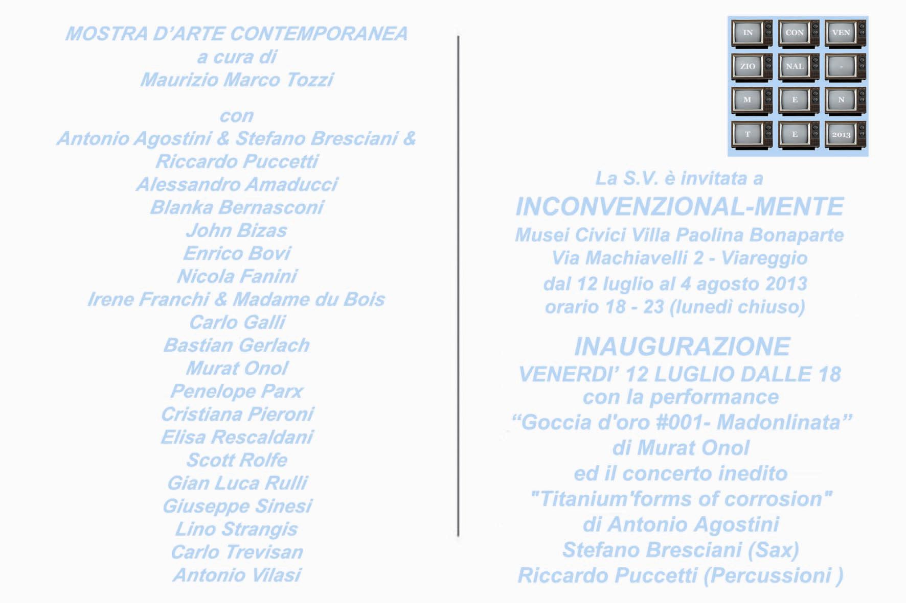 “INCONVENZIONAL-MENTE”, INAUGURAZIONE A VILLA PAOLINA