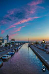 tramonto, canale, molo, viareggio, burlamacca