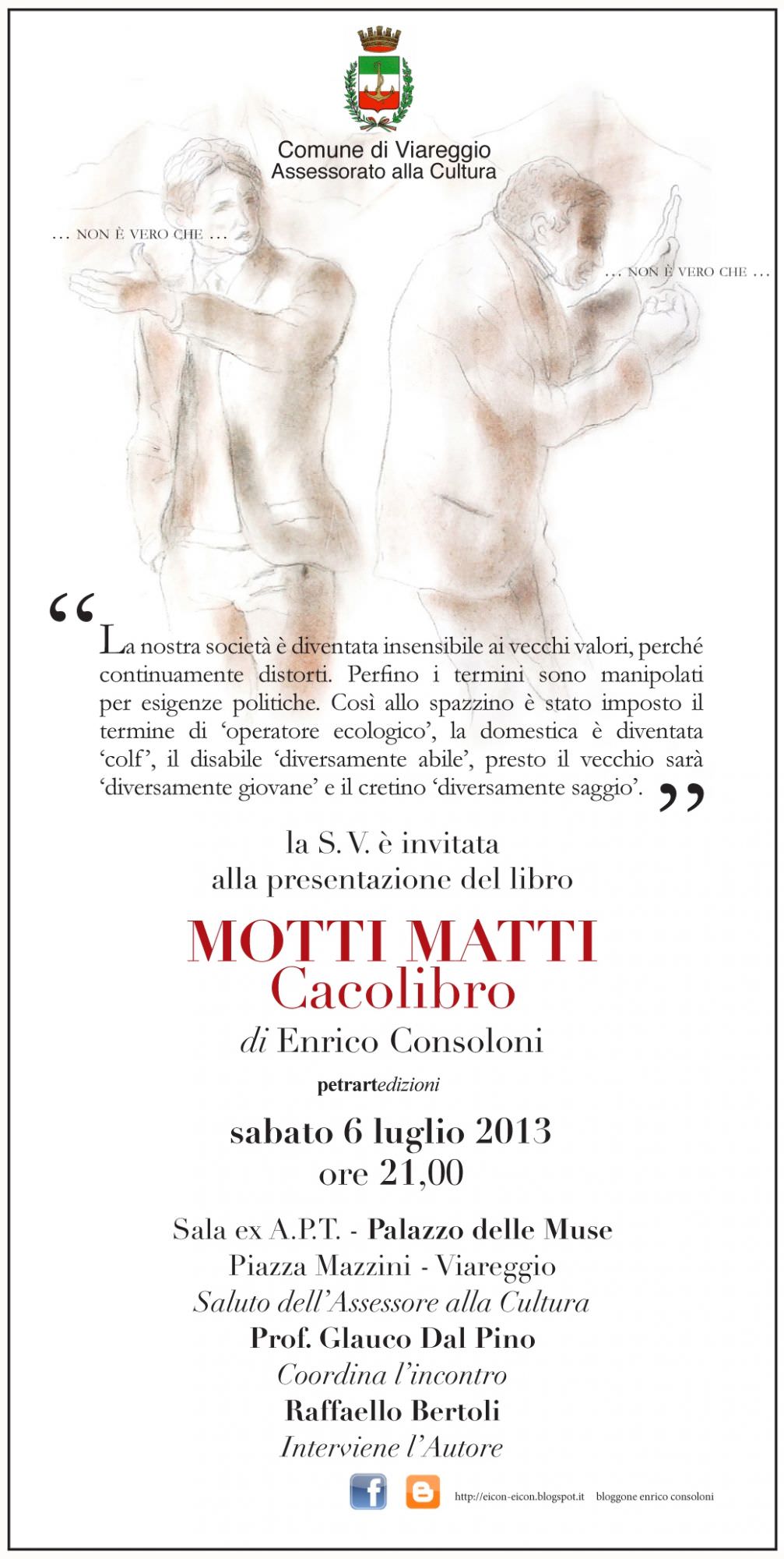 “MOTTI MATTI. CACOLIBRO”, PRESENTAZIONE A PALAZZO DELLE MUSE