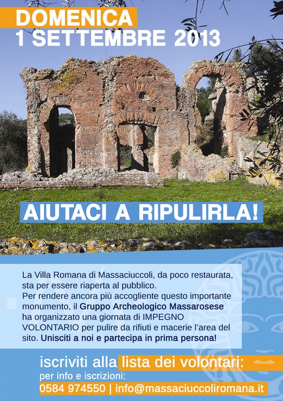 Volontari per ripulire Villa Romana a Massaciuccoli