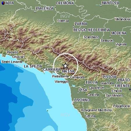 Piccola scossa di terremoto tra Massa e Lucca
