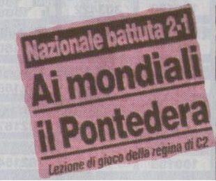 Il Viareggio sfida il Pontedera, la squadra che sconfisse l’Italia di Sacchi prima di USA 94