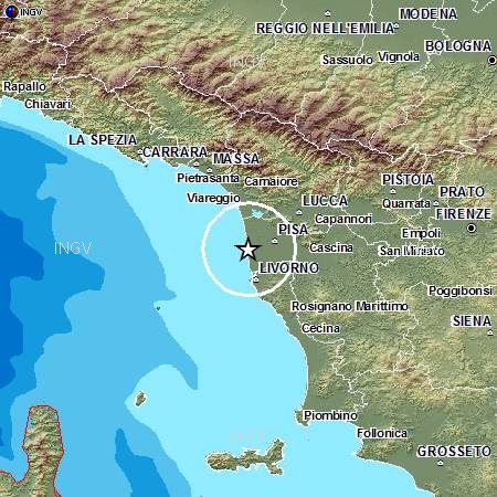Scossa di terremoto sulla costa Nord della Toscana