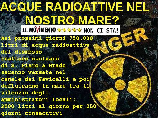Il Movimento 5 Stelle: “No allo sversamento delle acque radioattive nel mare della Toscana”