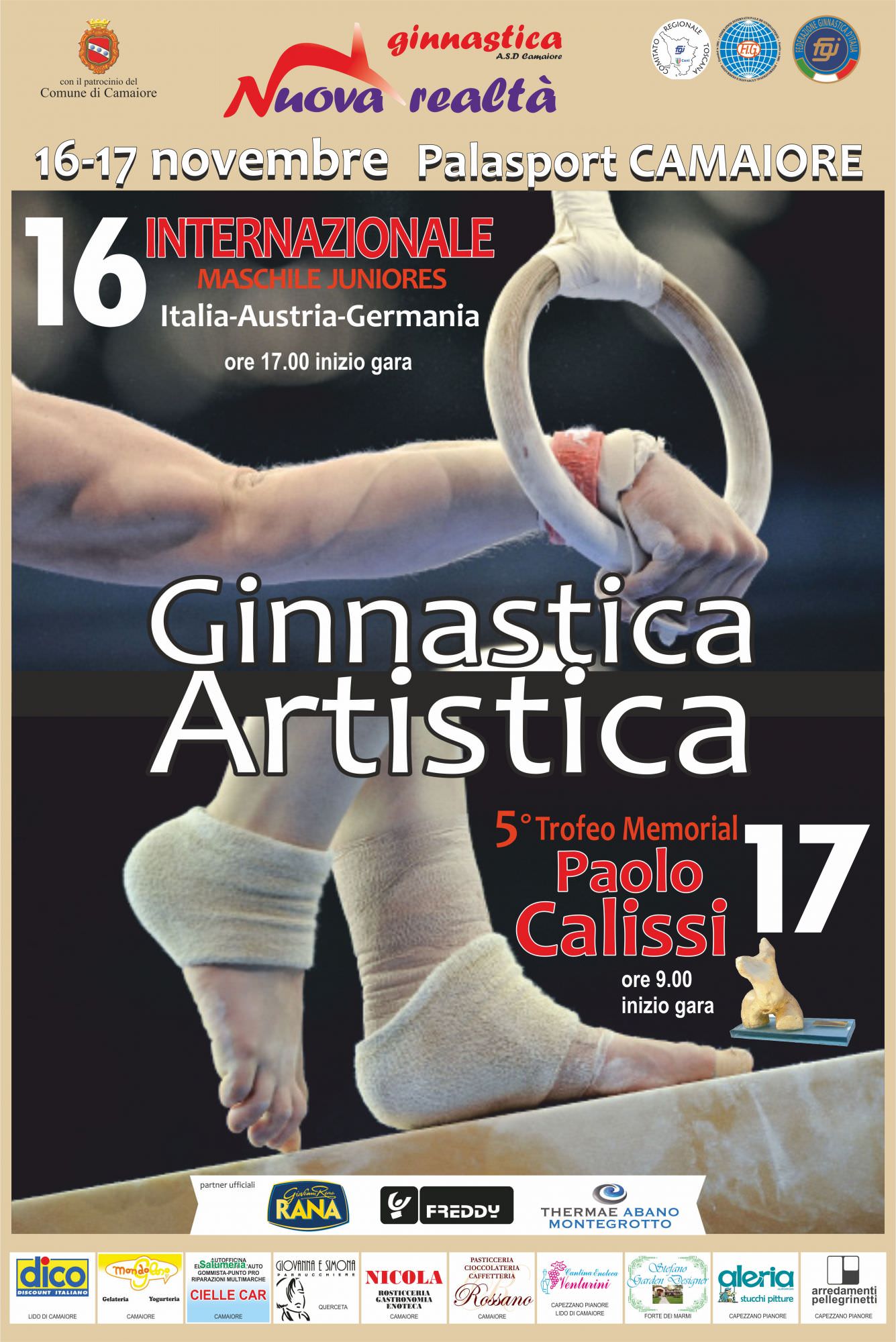 Ginnastica, a Camaiore la quinta edizione del memorial Calissi