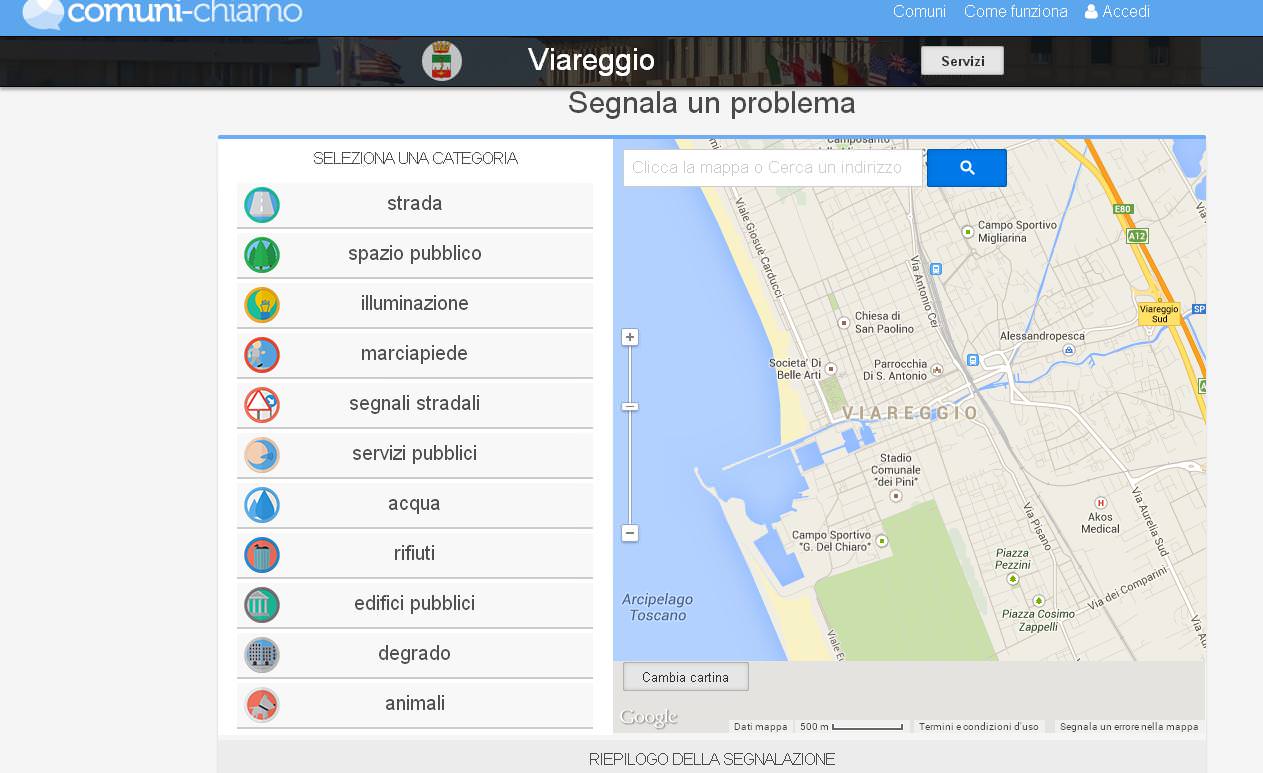 A Viareggio arriva “Comuni-Chiamo”, l’app per segnalare i disservizi al Comune in tempo reale