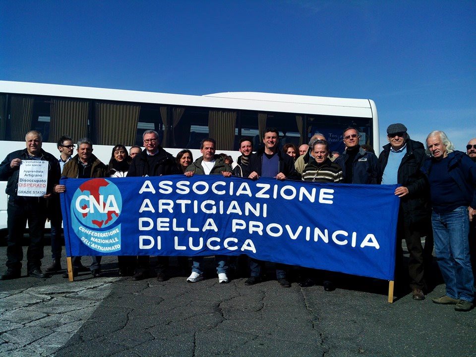 Gli artigiani della Cna di Lucca presenti a Roma alla mobilitazione generale delle imprese