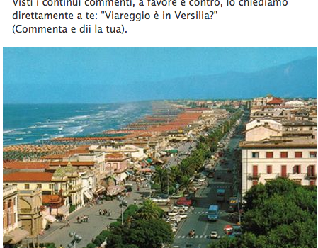 &#8220;Viareggio è in Versilia?&#8221;, la parola passa a Facebook