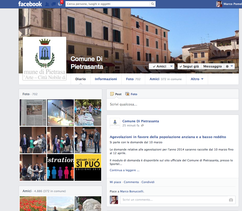 Pietrasanta precisa: “Sulla pagina facebook diamo notizie, non risolviamo problemi di singoli cittadini”
