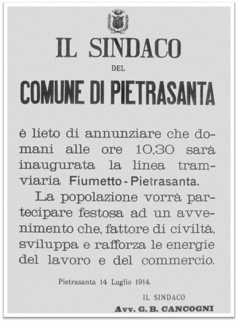 Auguri Tranvia! Cento anni fa il tram che collegava Pietrasanta e Marina