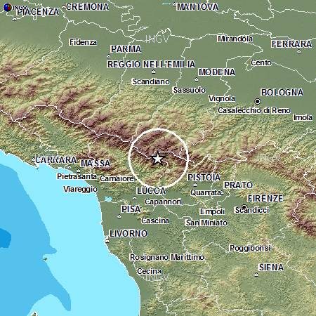 Terremoto in Garfagnana. Scossa avvertita anche in Versilia