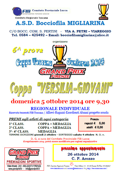 Bocce, alla Migliarna la coppa “Versilia Giovani”