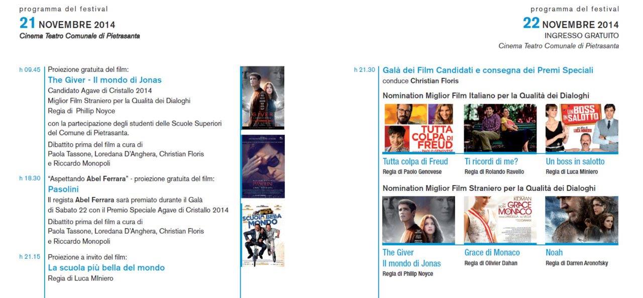 L’Agave di Cristallo. Tutto il programma del Festival del Cinema di Pietrasanta