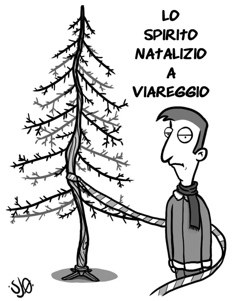 Lo spirito natalizio a Viareggio. La vignetta di Semplicemente Jo