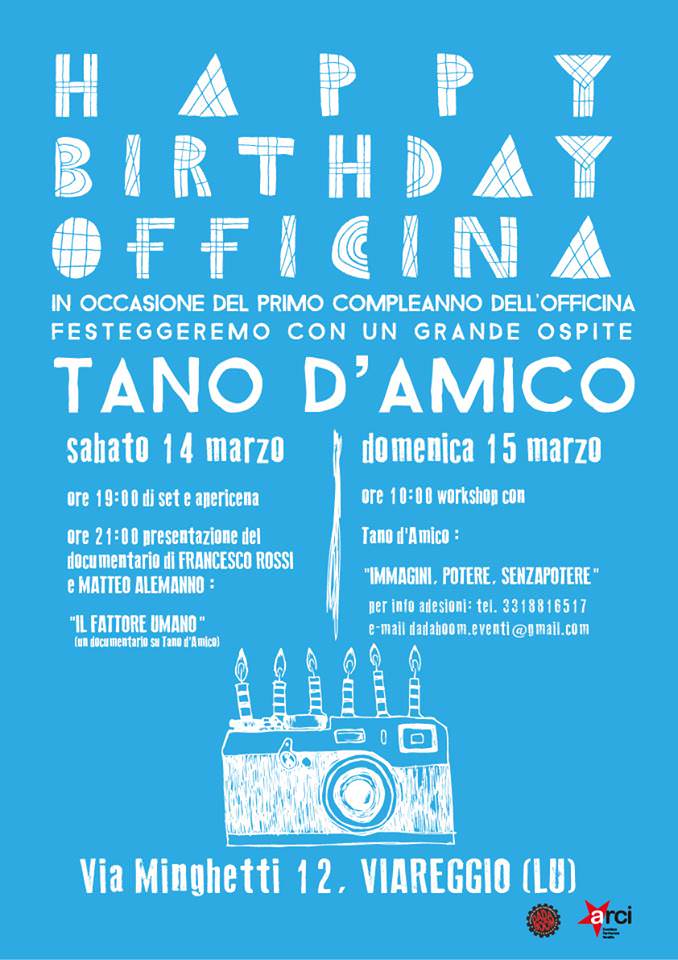 Tano D’Amico guest star del primo compleanno dell’Officina di arte fotografica e contemporanea Dada Boom