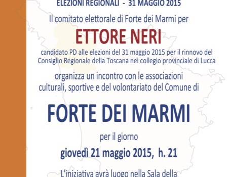 Elezioni regionali, Ettore Neri incontra le associazioni di Forte dei Marmi