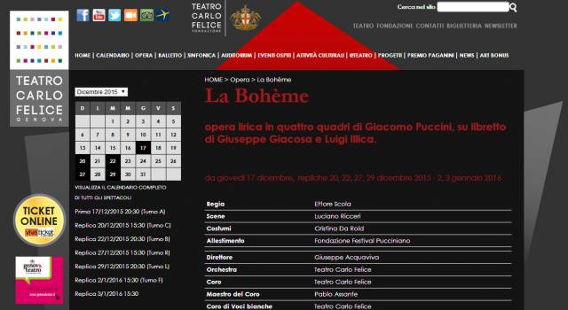 Santini: &#8220;La Boheme del Pucciniano a Genova: ma il guadagno dov&#8217;è?&#8221;