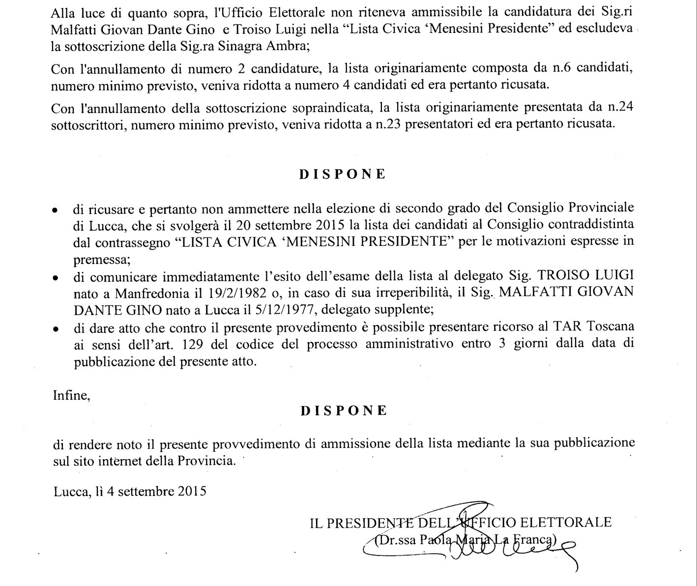 Bocciata la lista elettorale ispirata dal sindaco Del Ghingaro, Pd sempre più a pezzi