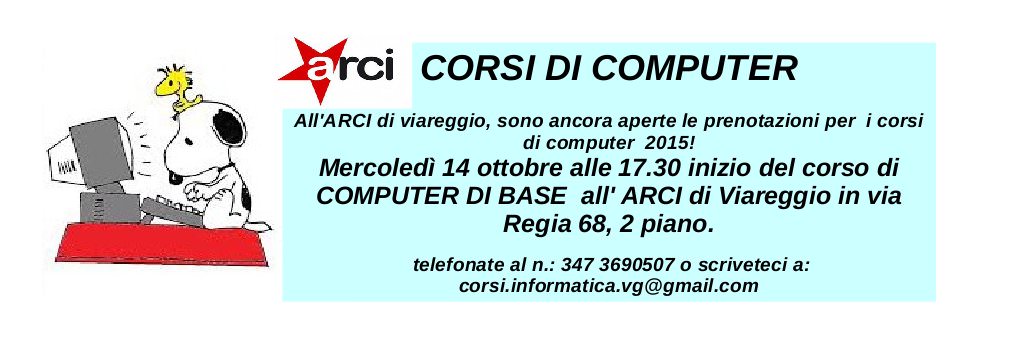 Iscrizioni aperte per il corso di computer di base all’Arci