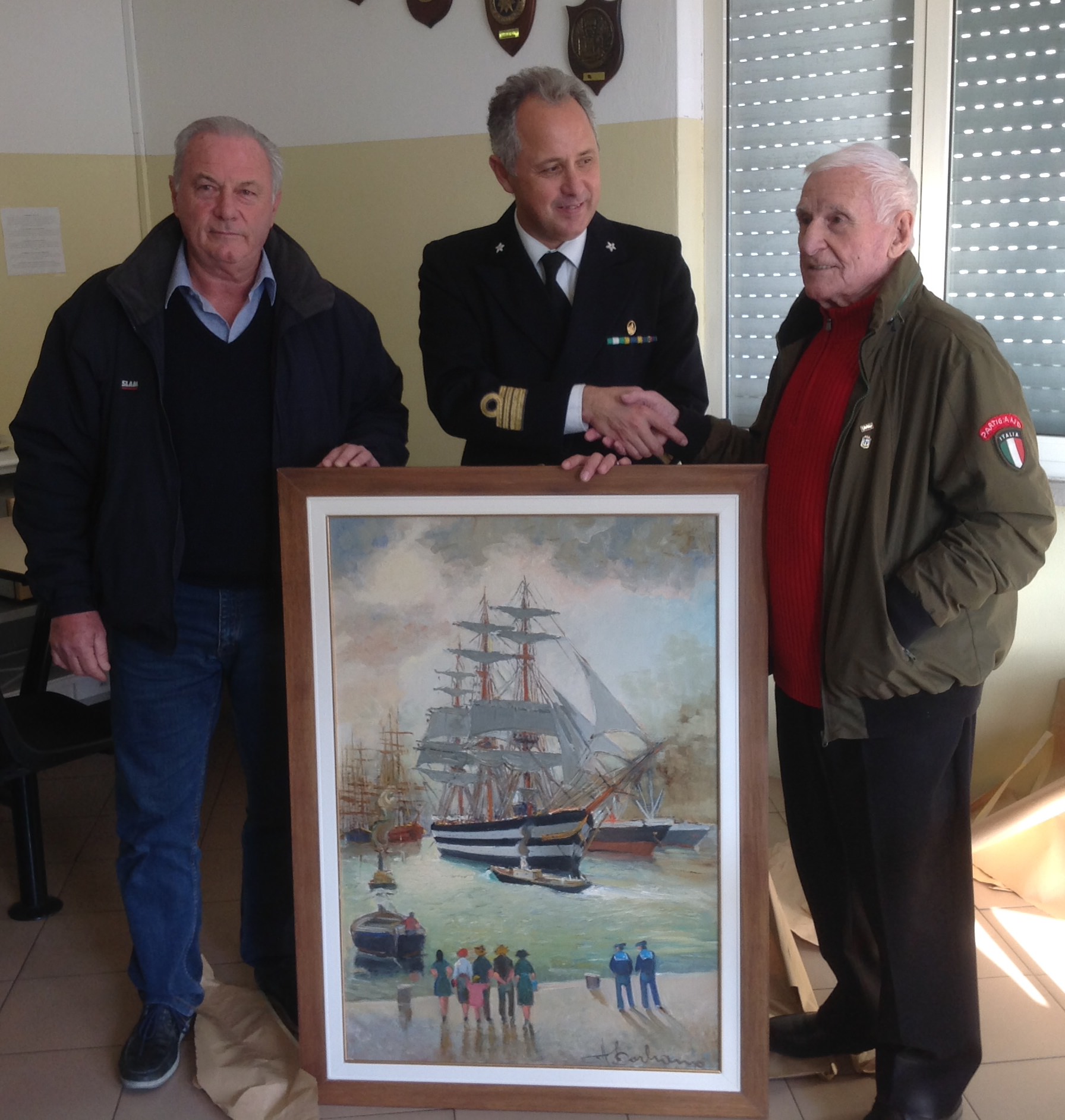 Tela di Antonio D’Arliano donata alla capitaneria di porto di Viareggio