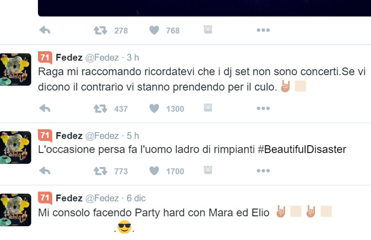 Tweet di Fedez