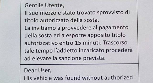 Corretti gli errori di traduzione negli avvisi di cortesia