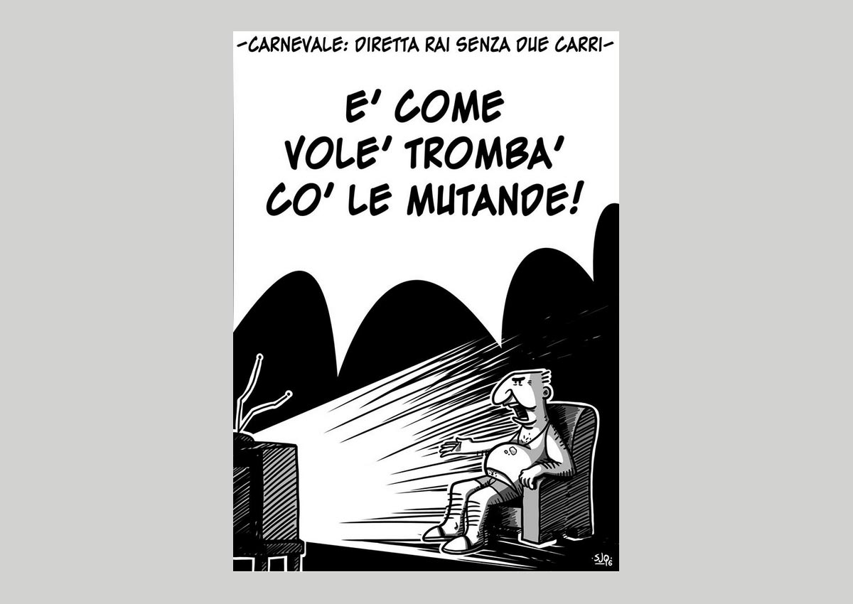 Diretta Rai del Carnevale, la vignetta di Alfredo