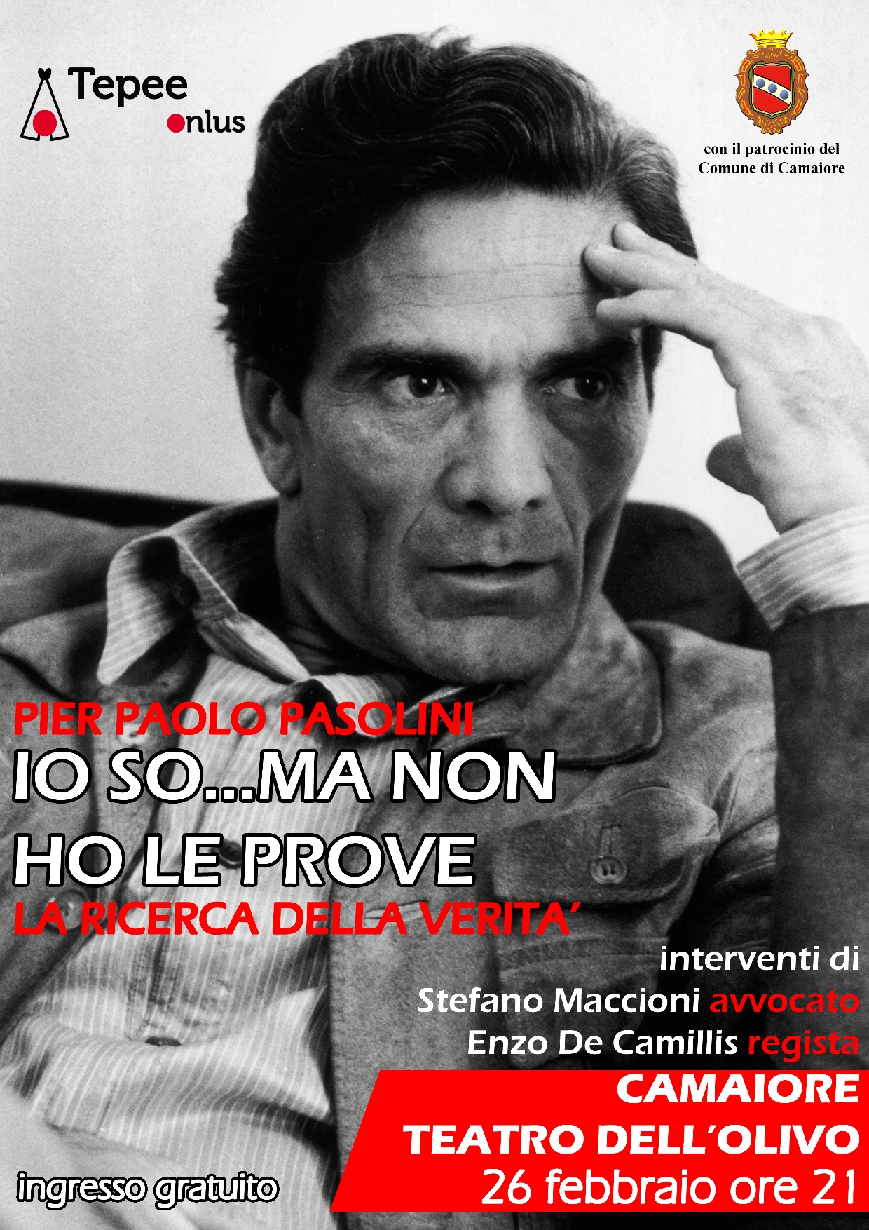 Focus su Pier Paolo Pasolini al teatro dell’Olivo