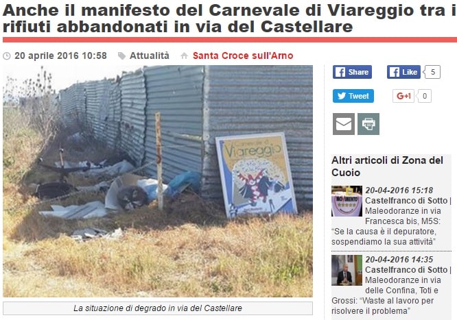 Manifesto del Carnevale in mezzo ai rifiuti