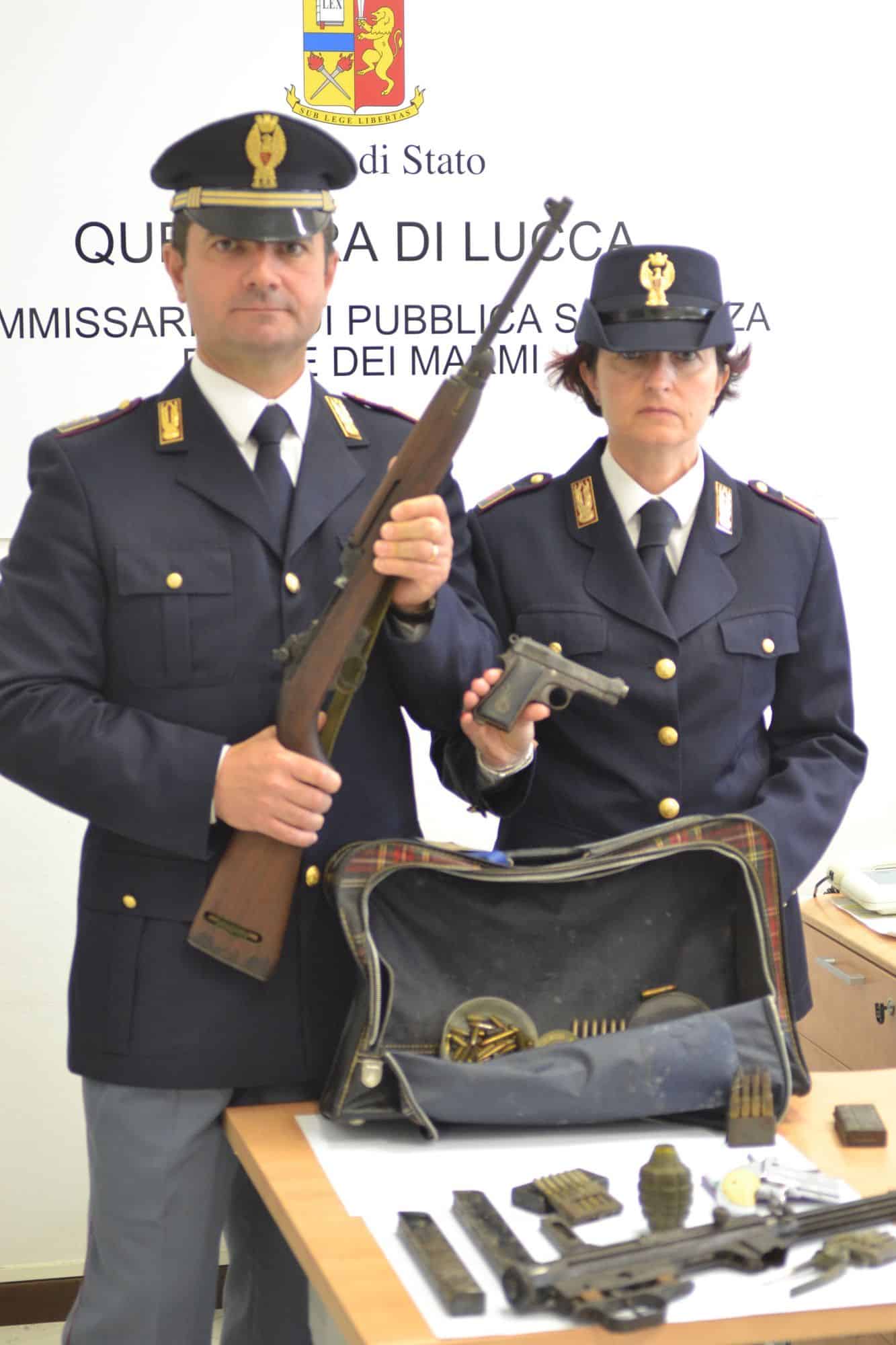 Un piccolo arsenale nascosto nell’armadio di una villetta a Forte dei Marmi