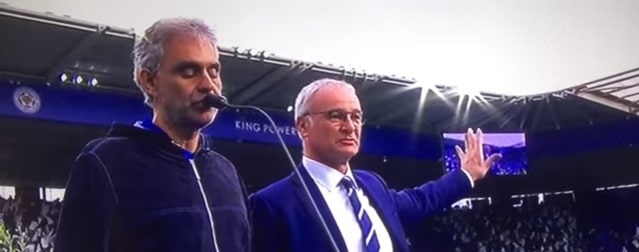 Bocelli canta Puccini alla festa del Leicester City (video)