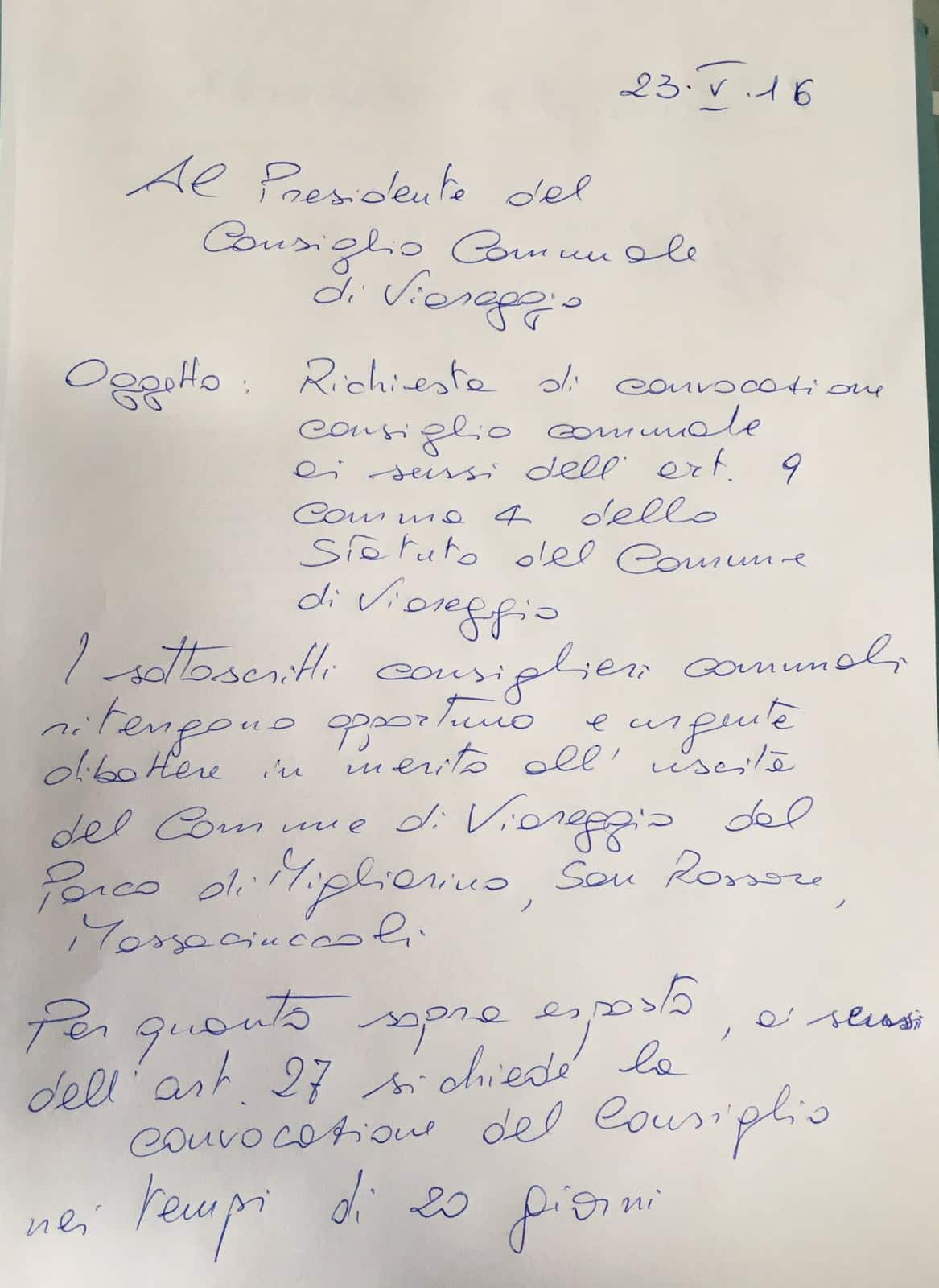 “Consiglio comunale sull’uscita dal Parco”