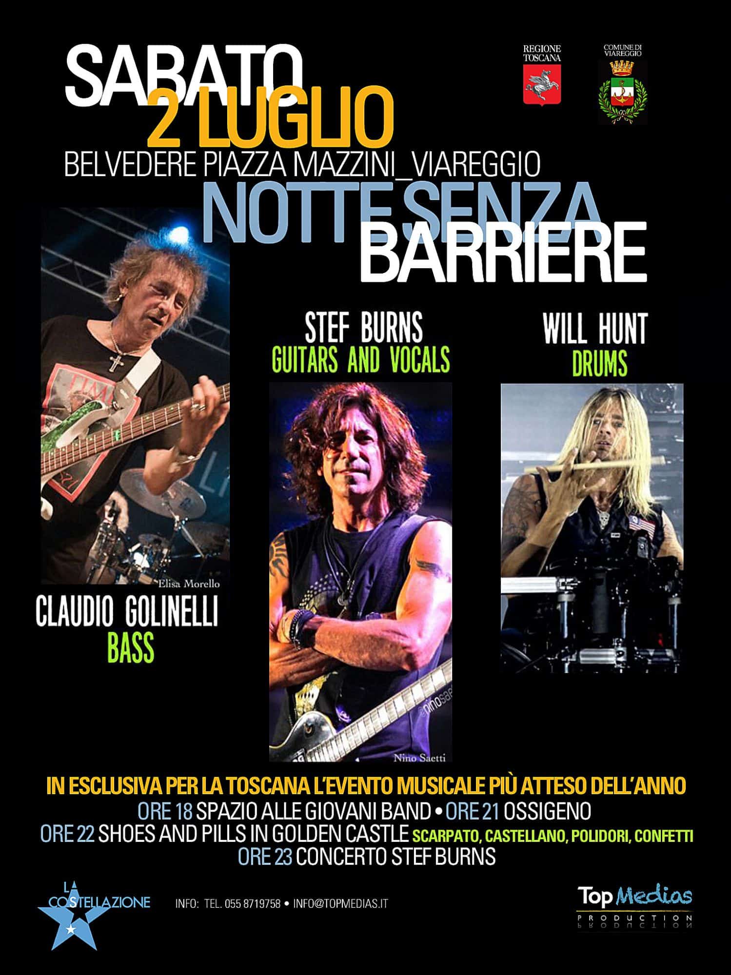 La band di Vasco Rossi in concerto in piazza Mazzini