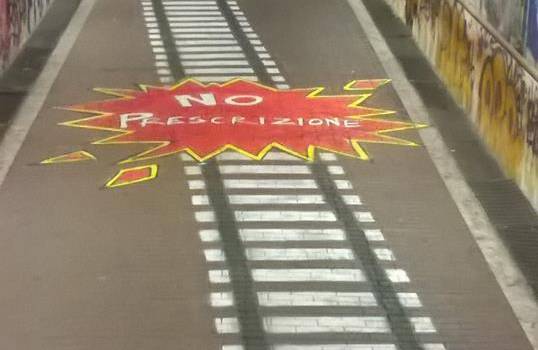 Street art per dire no alla prescrizione per Viareggio