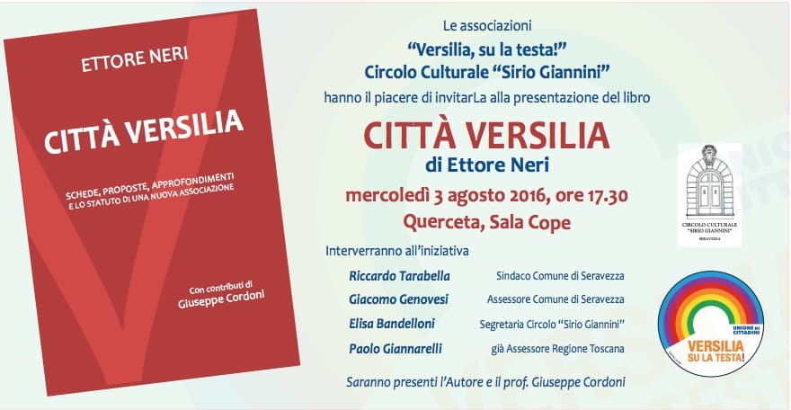 Città Versilia, Ettore Neri presenta il suo libro