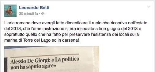 Battibecco Betti-De Giorgi: &#8220;Politica incapace&#8221;