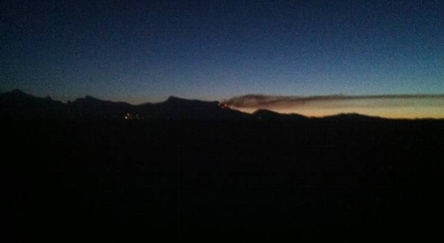 Incendio sul monte Prana