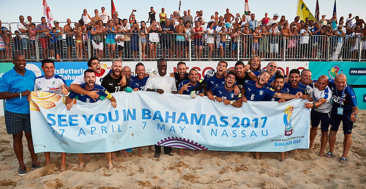 Sei viareggini alle Bahamas: l’Italia qualificata per i Mondiali di beach soccer