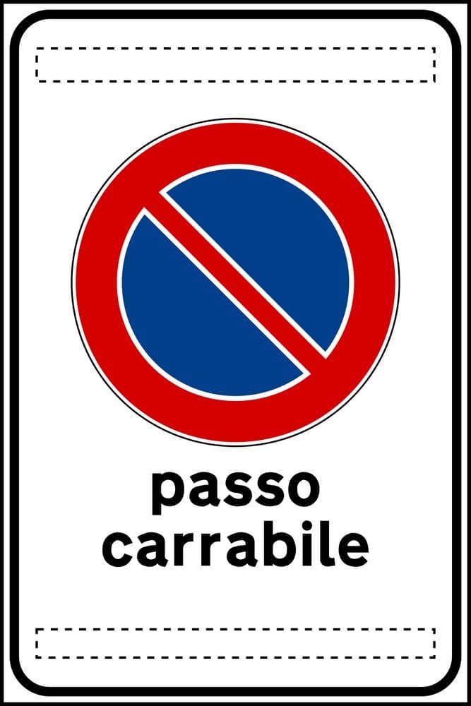 passo carrabile segnale cartello