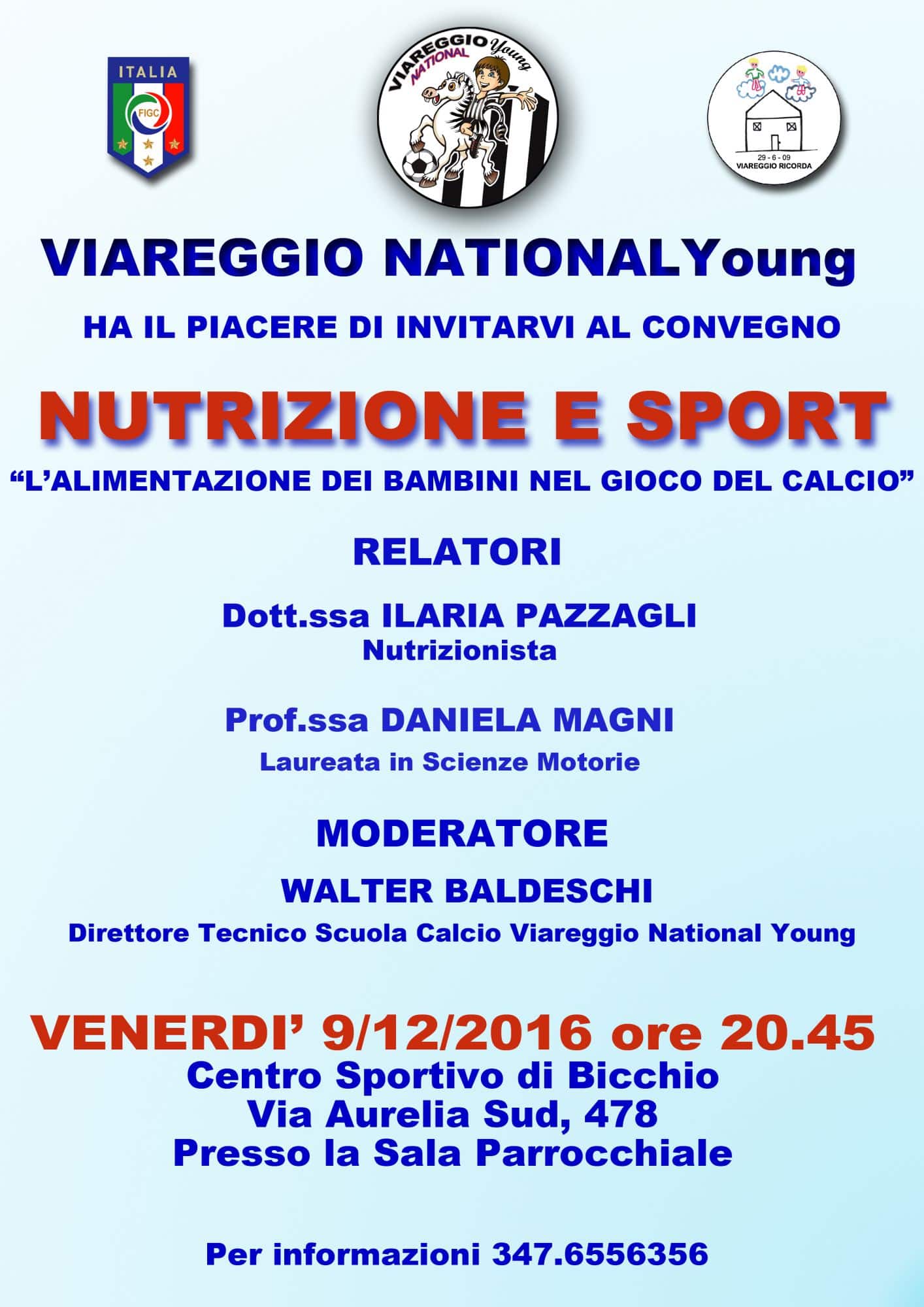 Convegno nutrizione e sport con il Viareggio National Young