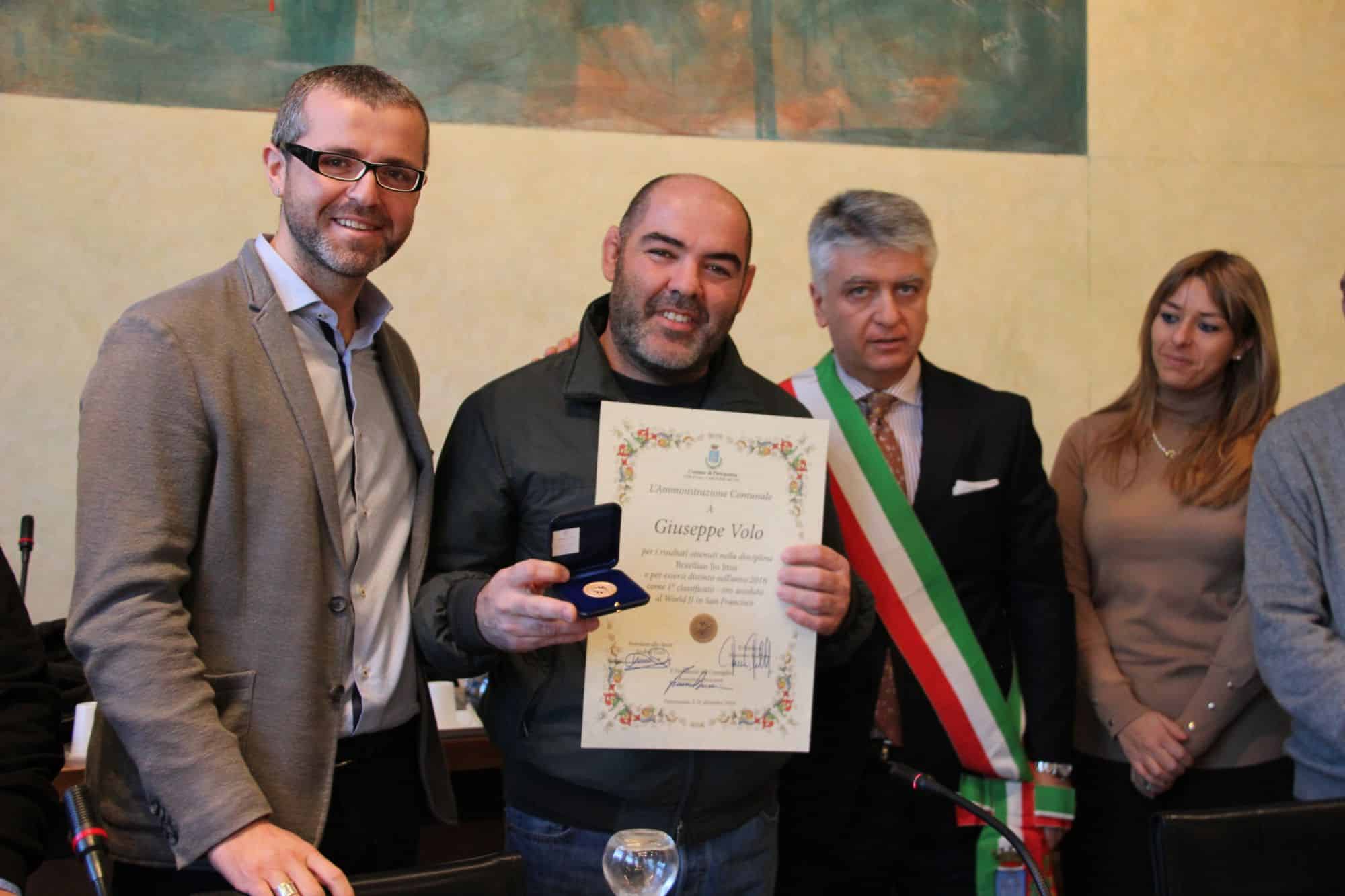 Premiato Giuseppe Volo, il campione mondiale di Brazialian Jiu Jitsu