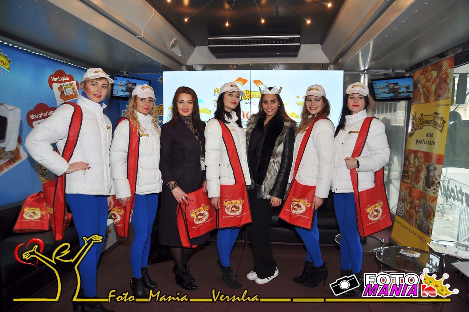 Carnevale di Viareggio 2017. Miss Italia ospite al truck Biancoforno