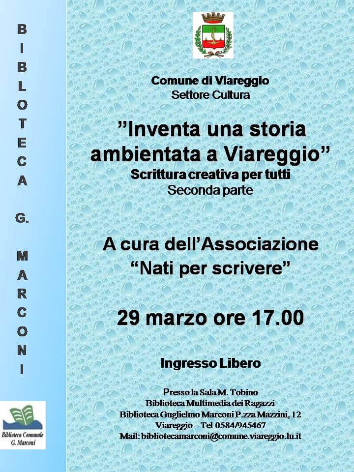 “Come scrivere una storia ambientata a Viareggio”, incontro di scrittura creativa