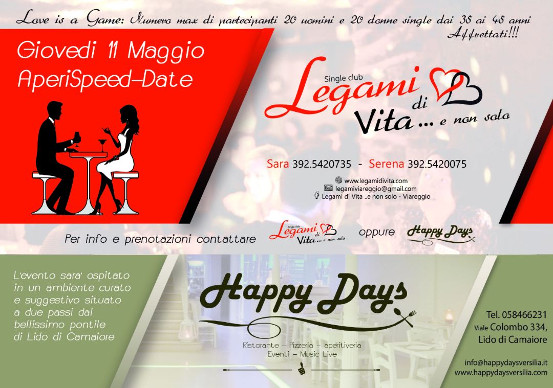 Primo Speed Date per single a Lido di Camaiore