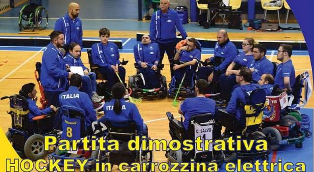 La nazionale italiana di wheelchair hockey in Versilia