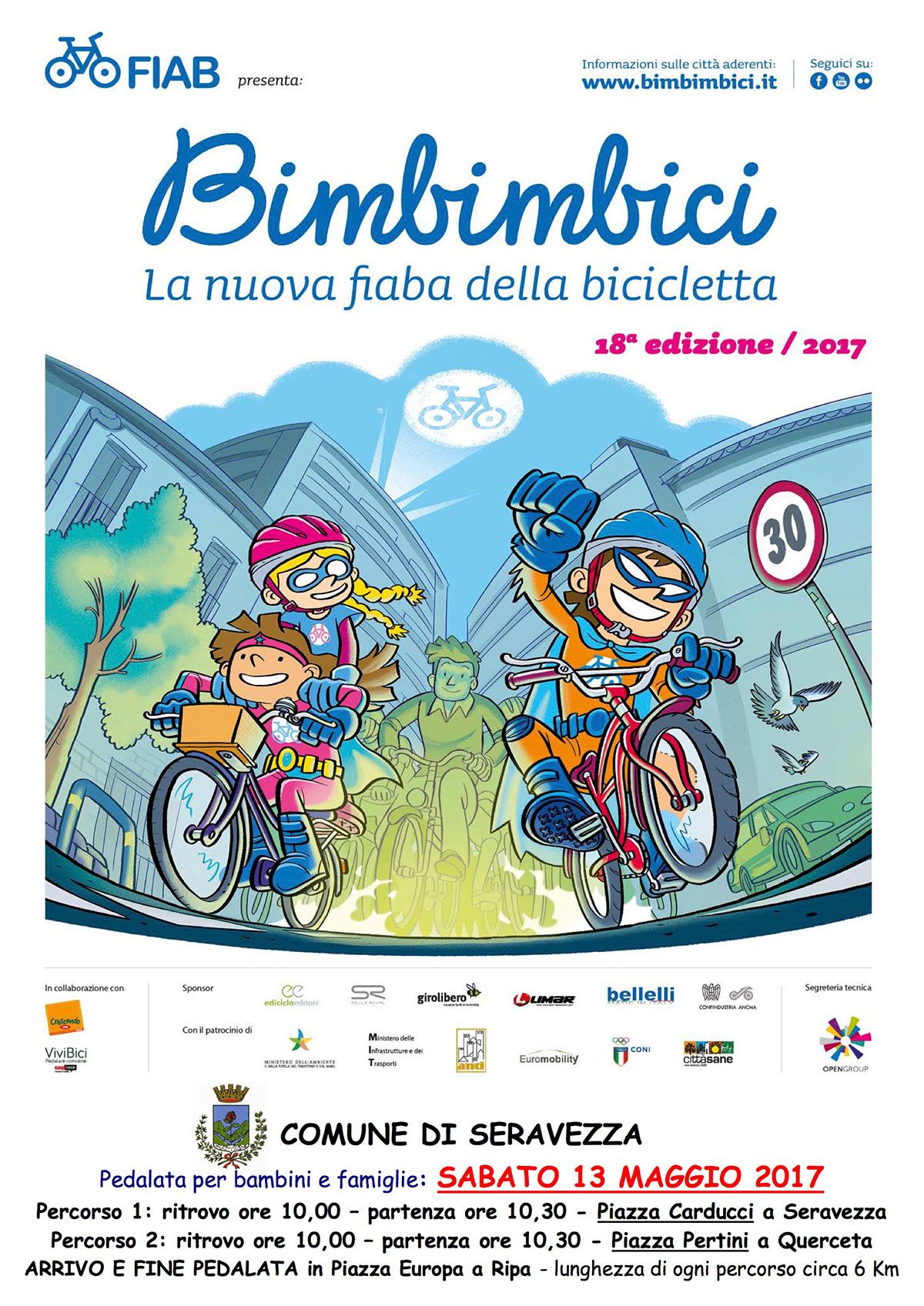 Bimbimbici 2017, tutti in bici per le strade di Seravezza